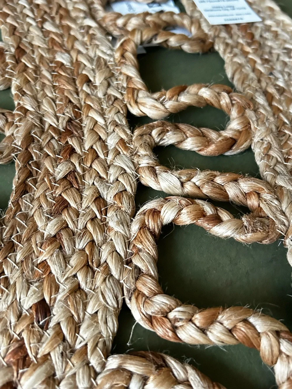 🌴Handwoven Boho Half Moon 100% Jute Rug/Doormat | Wall Hanging| 18x30